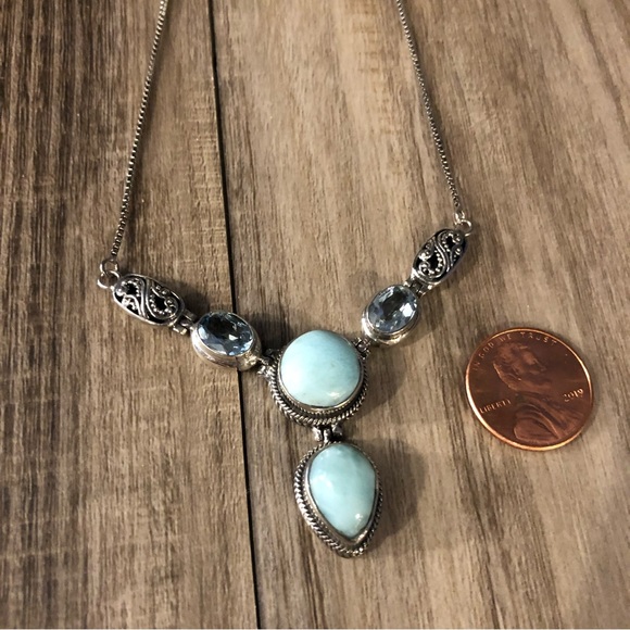 Larimar Sterling Vintage Necklace - Picture 4 of 10